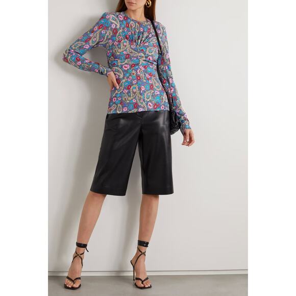 Isabel Marant Tops - ISABEL MARANT Linazi Gathered Printed Jersey Top Size 36
